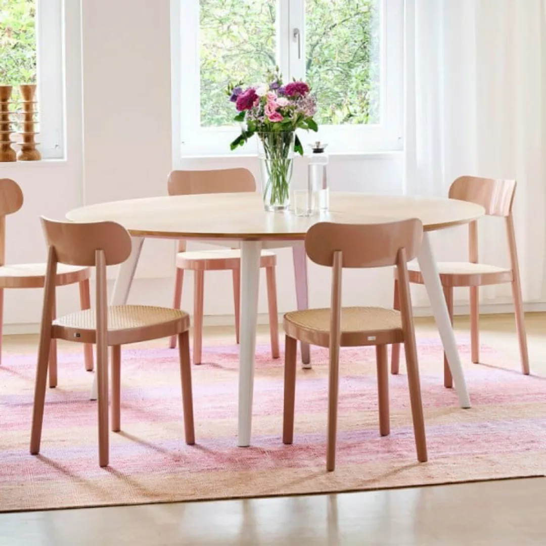 THONET 1545 Tisch | runde Platte | Tischplatte Eiche natur | Konfigurator günstig online kaufen