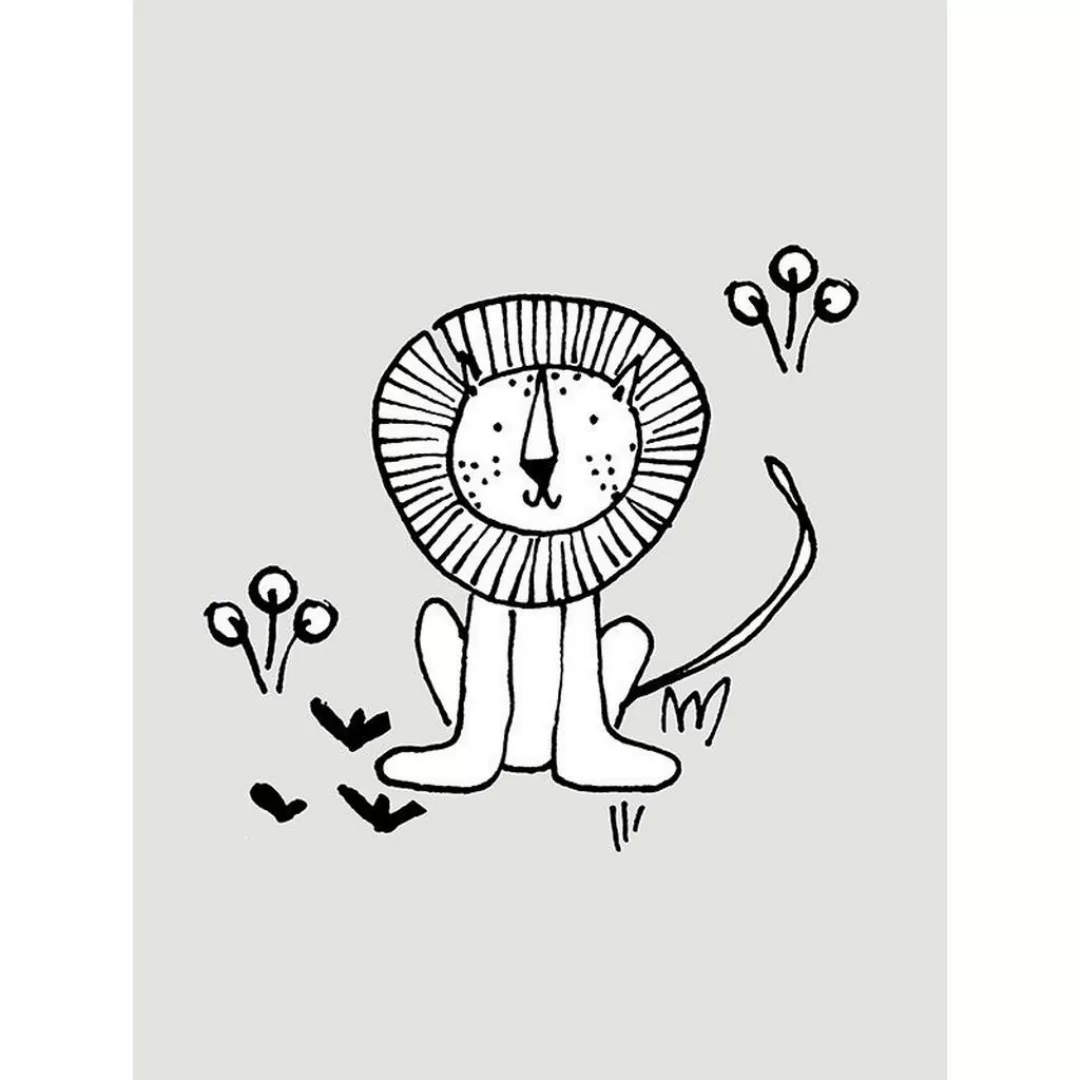 Komar Wandbild Scribble Lion Löwe B/L: ca. 30x40 cm günstig online kaufen