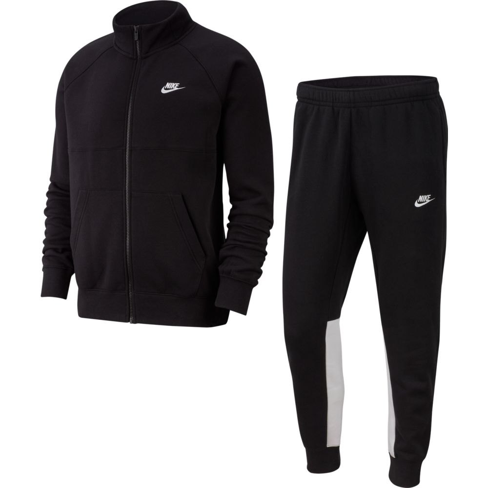 Nike Sportswear Fleece Trainingsanzug XS Black / Black / White / White günstig online kaufen
