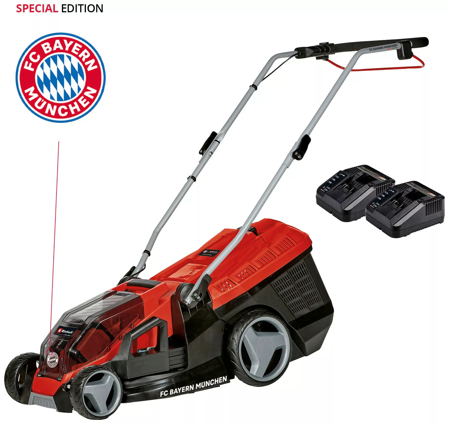 Einhell Akkurasenmäher "GE-CM 36/36 Li Kit - FC Bayern München", (Set), mit günstig online kaufen