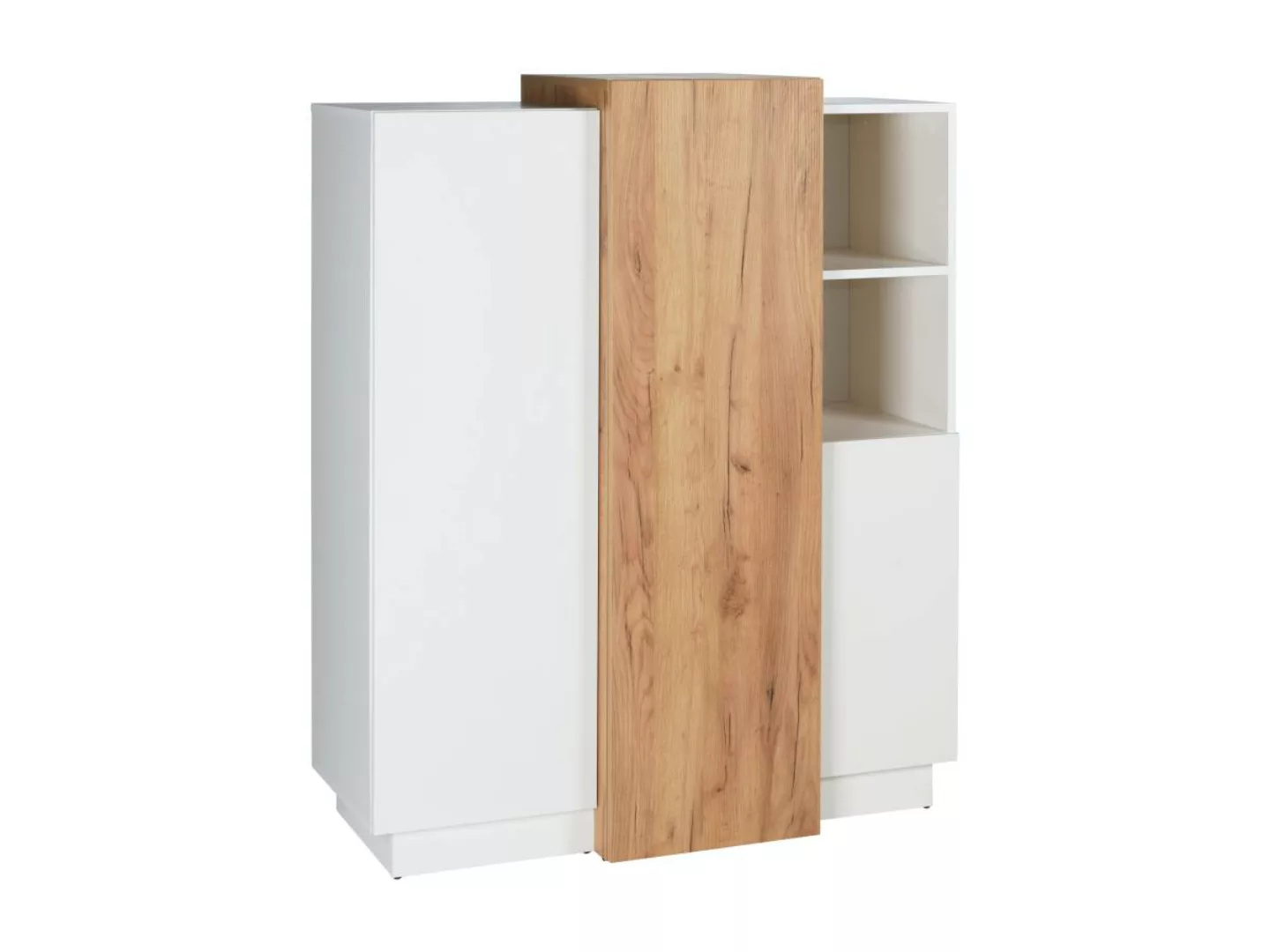 Highboard mit 3 Türen - Weiß & Eichefarben - FRANCOLI günstig online kaufen