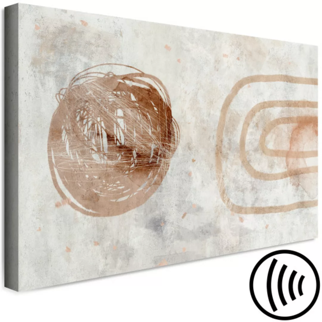 Leinwandbild Kupferkneul - Abstraktion mit Kreismotiv und gekräuselten Fäde günstig online kaufen