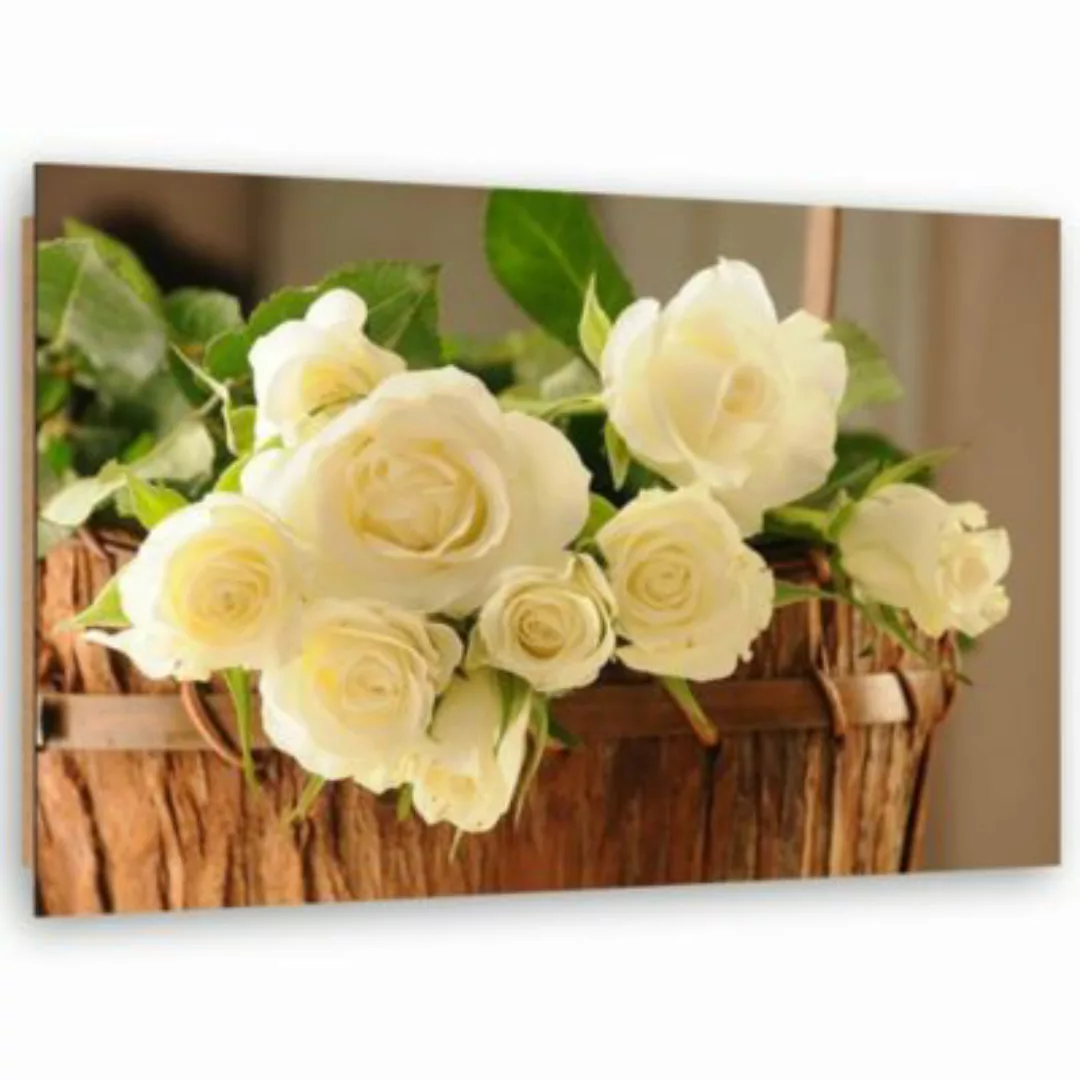 FEEBY® Kunst gelbe Blumen im Korb Leinwandbilder bunt Gr. 60 x 40 günstig online kaufen