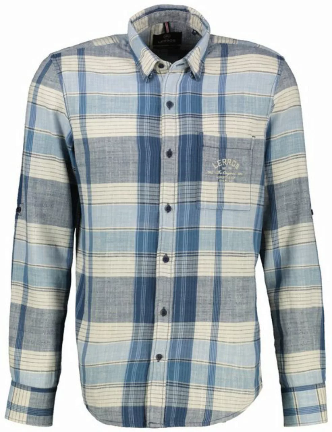 LERROS Karohemd Button-Down-Kragen Under Button Down günstig online kaufen