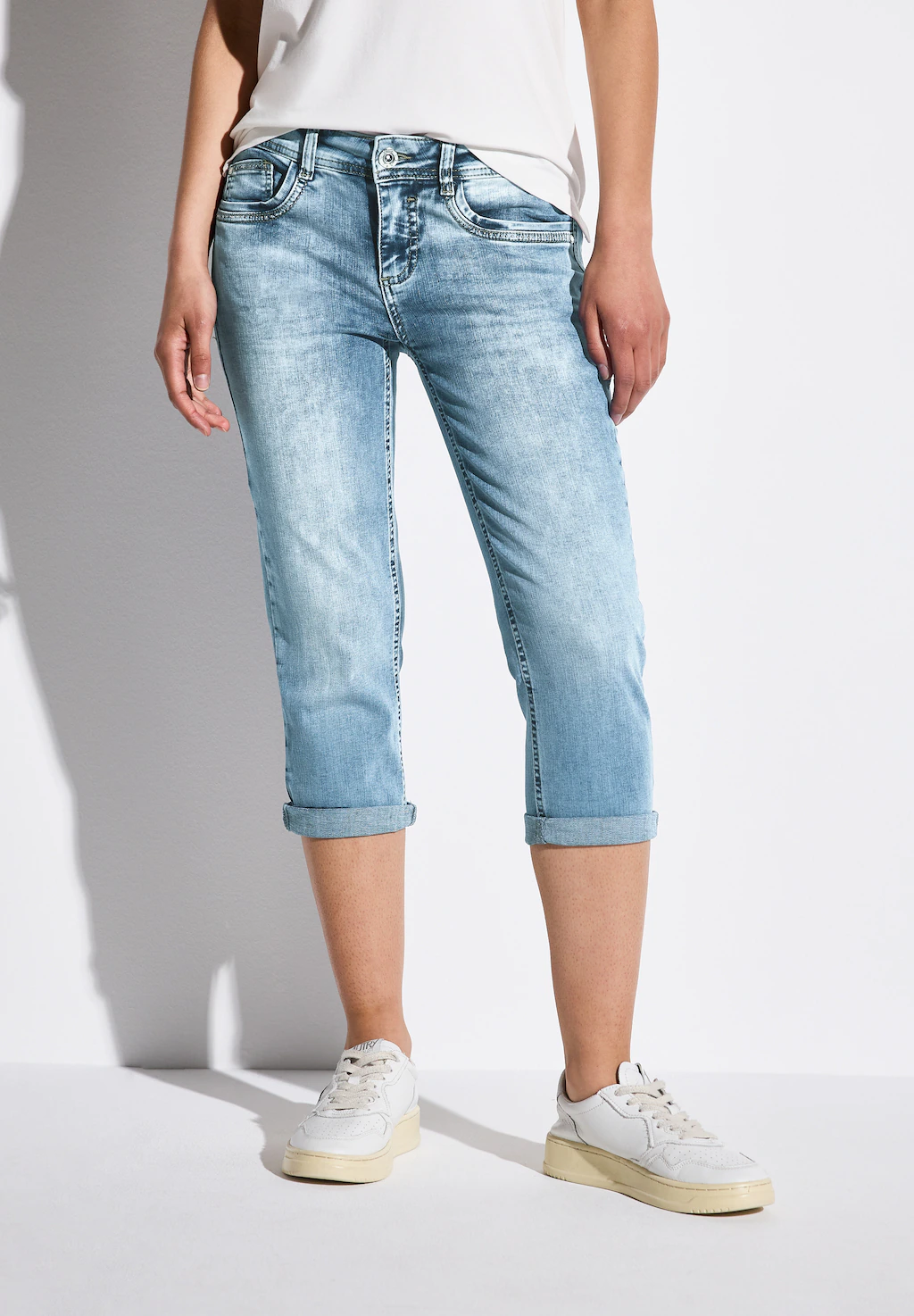 STREET ONE 3/4-Jeans "Style Crissi", mit Glitzer-Detail günstig online kaufen