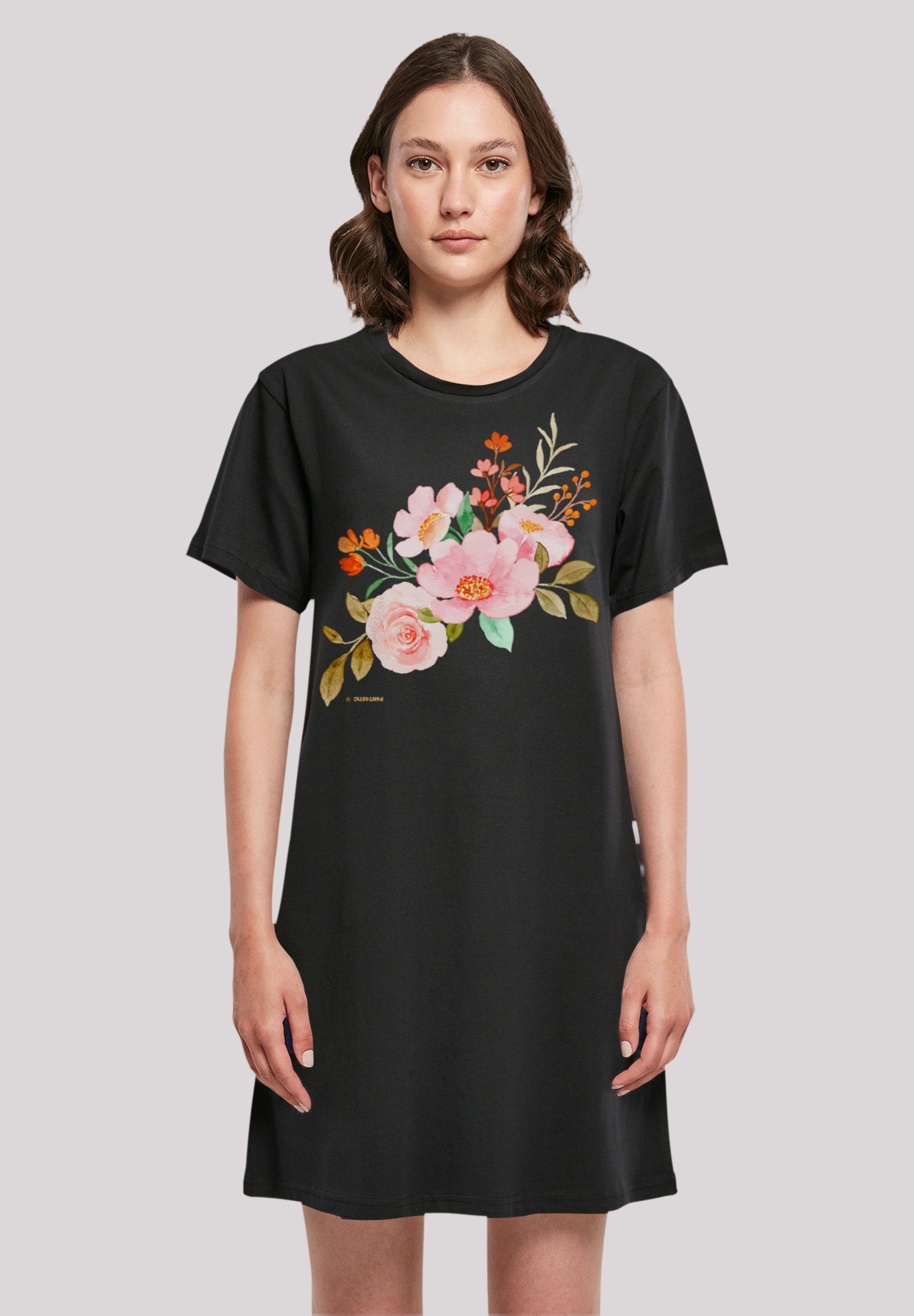 F4NT4STIC Shirtkleid Blumenmuster Damen T-Shirt Kleid günstig online kaufen