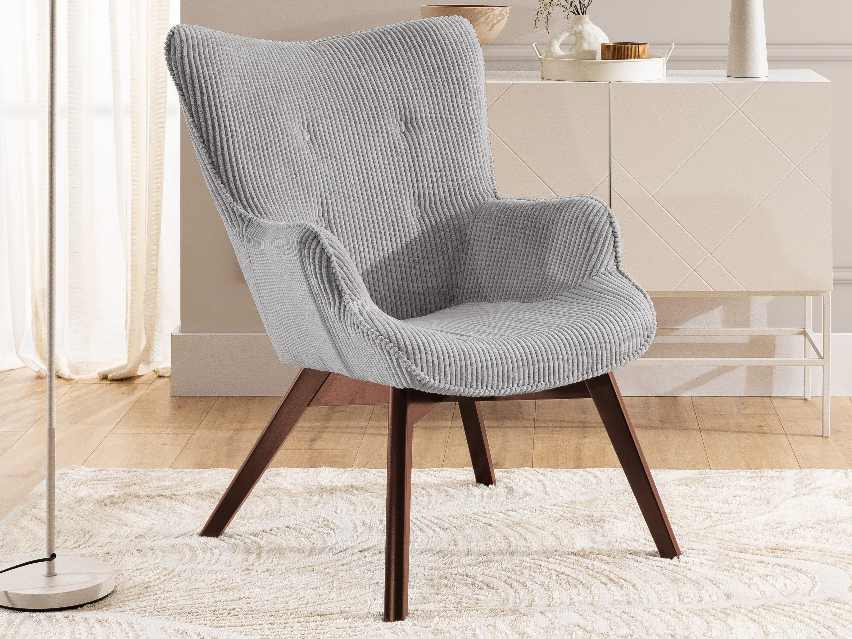 S-Style Möbel Loungesessel Lenari aus Cordstoff günstig online kaufen