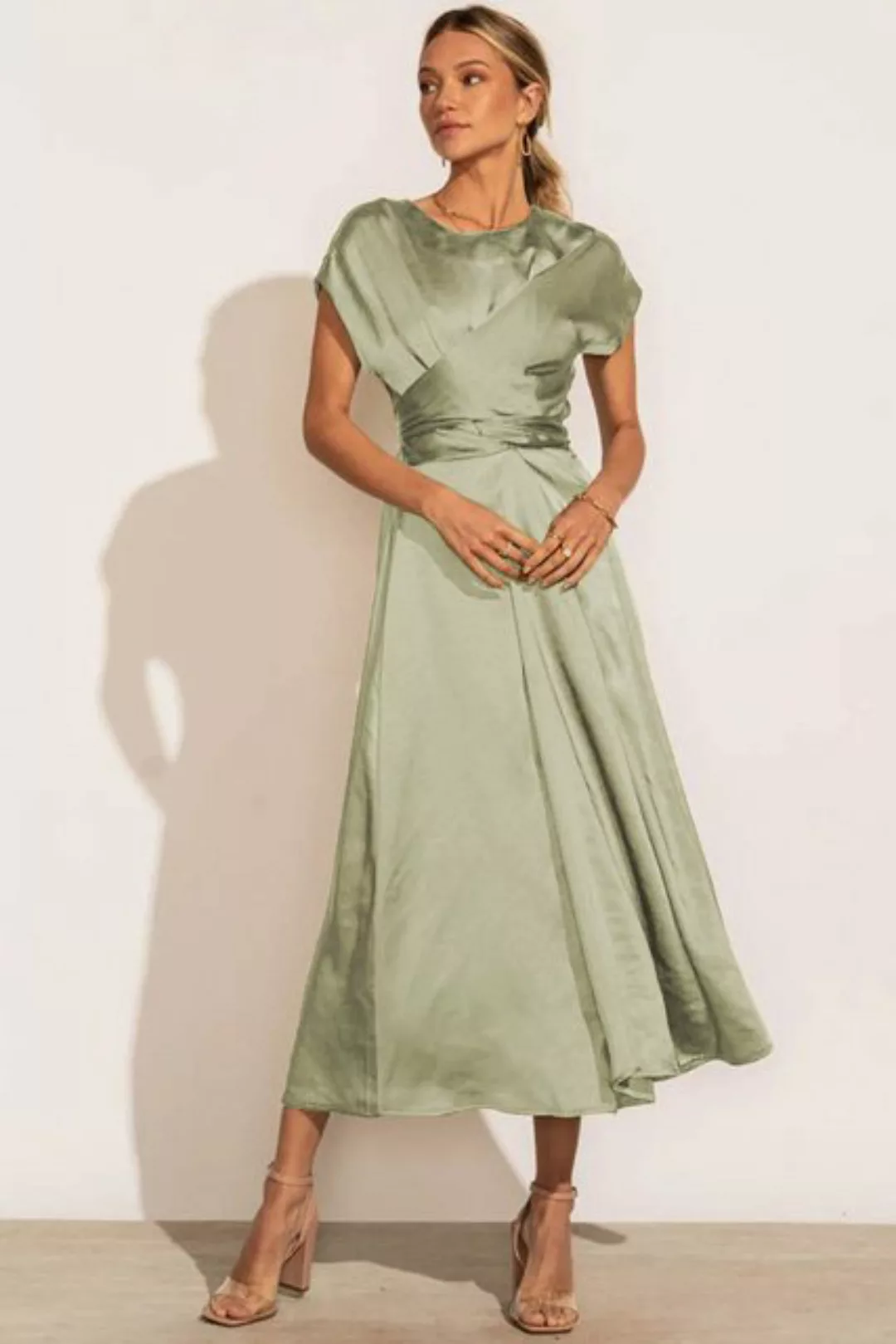ZWY Dirndl Ärmelloses Kleid aus Satin, elegantes und leichtes Abendkleid günstig online kaufen