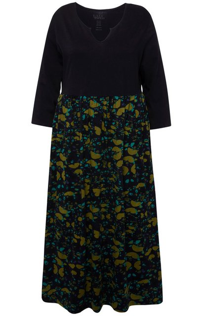 Ulla Popken Sommerkleid Jerseykleid Schmetterlinge Tunika-Ausschnitt günstig online kaufen