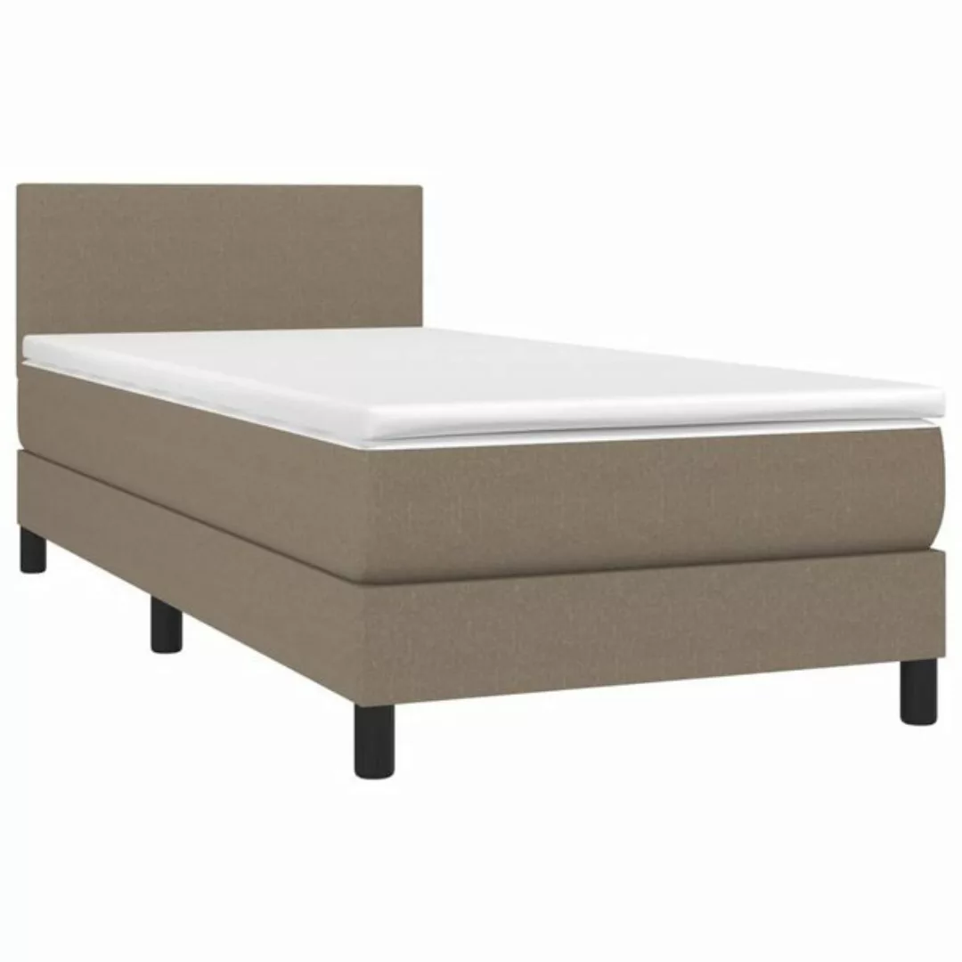 vidaXL Bett Boxspringbett mit Matratze Taupe 90x200 cm Stoff günstig online kaufen