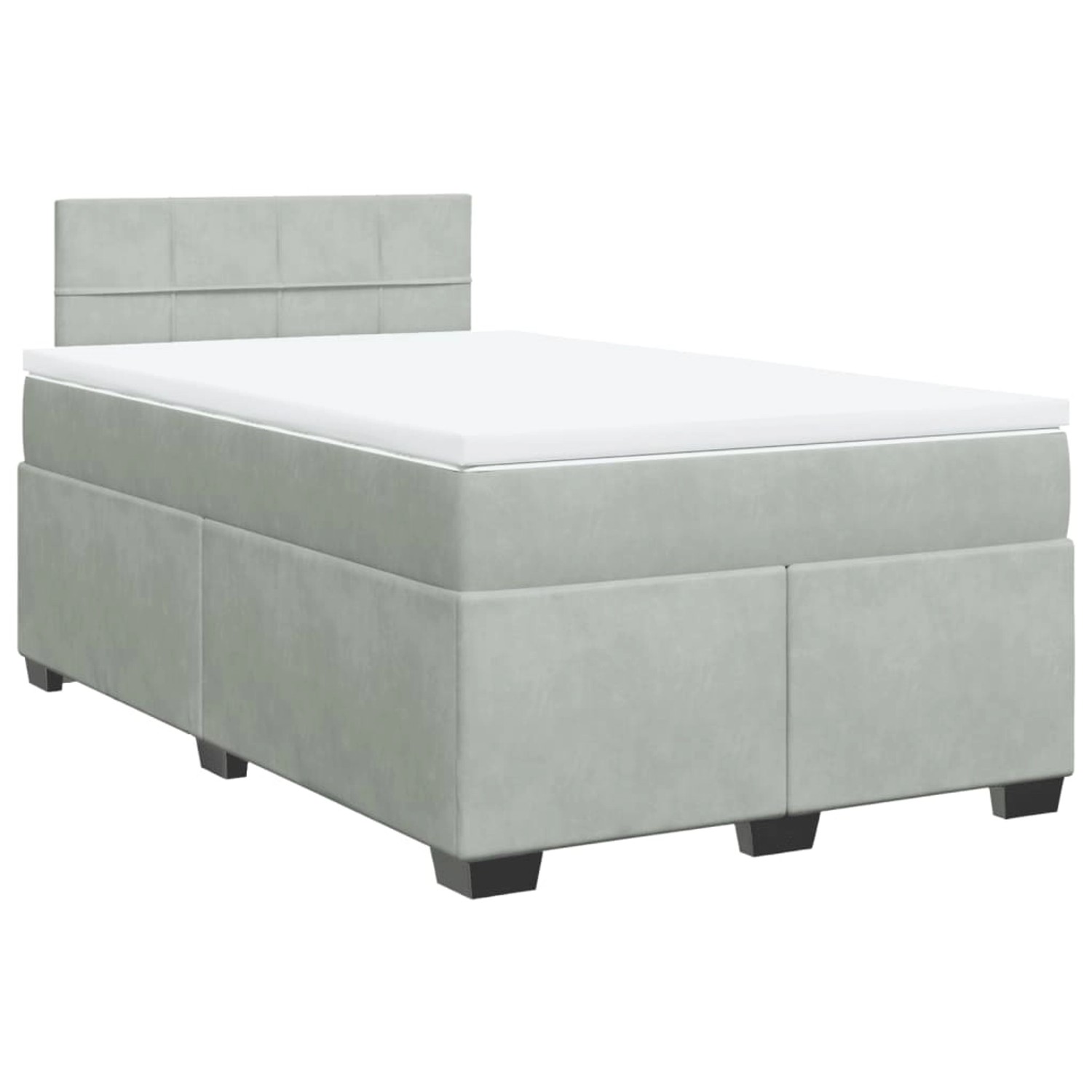 vidaXL Boxspringbett mit Matratze Hellgrau 120x200 cm Samt2099140 günstig online kaufen