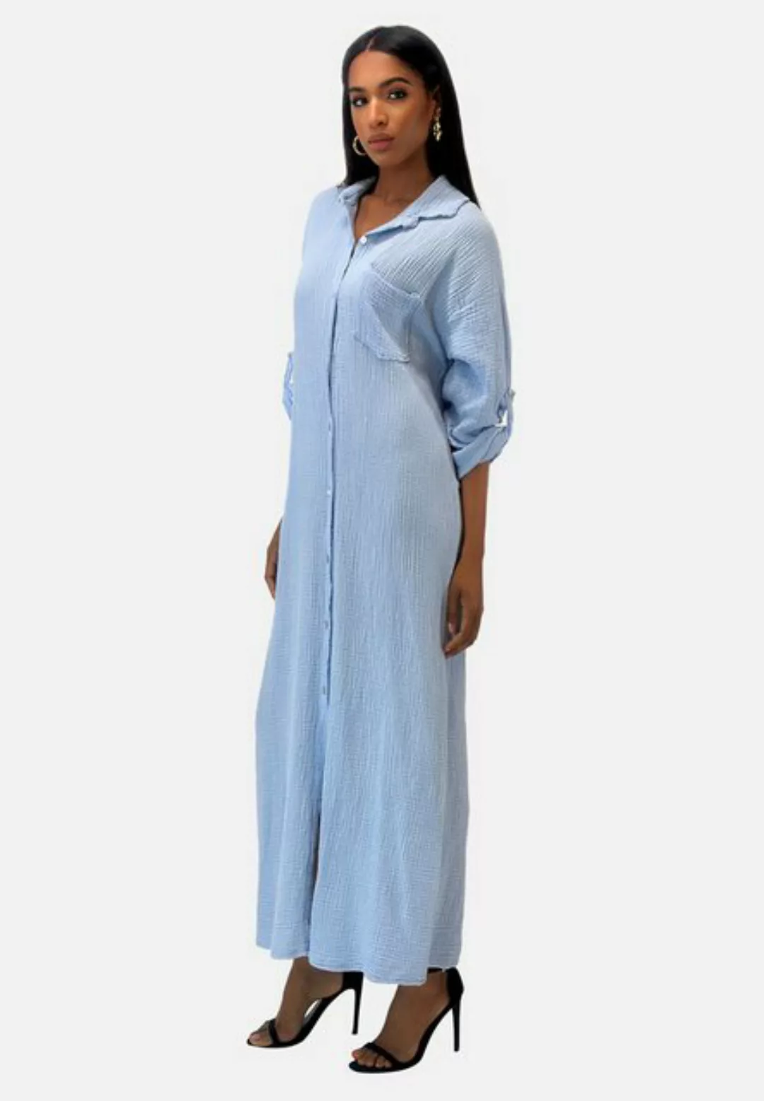 Elara Strickkleid Elara Damen Musselin Kleid (1-tlg) günstig online kaufen