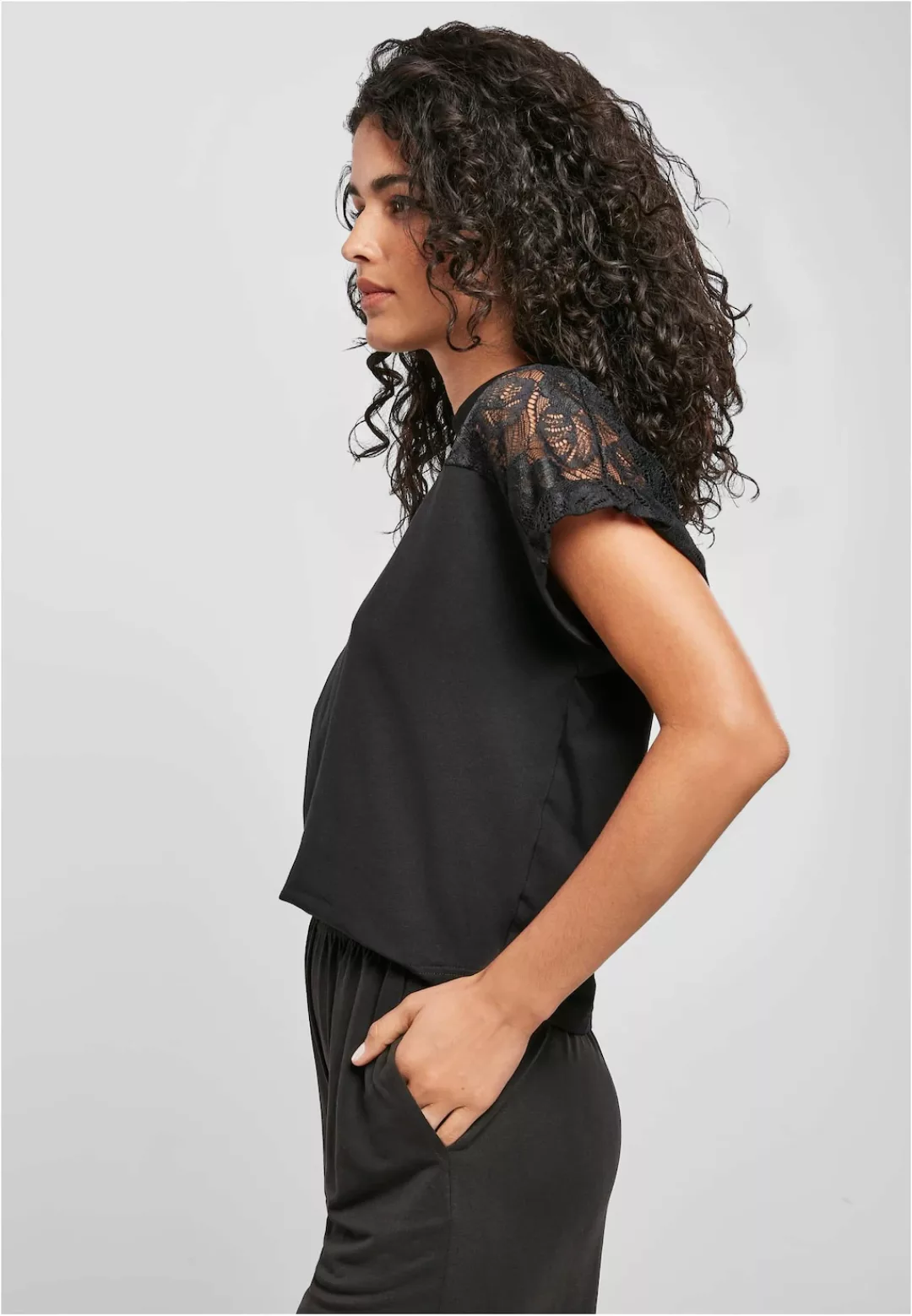 URBAN CLASSICS T-Shirt "Urban Classics Damen Ladies Short Oversized Lace Te günstig online kaufen