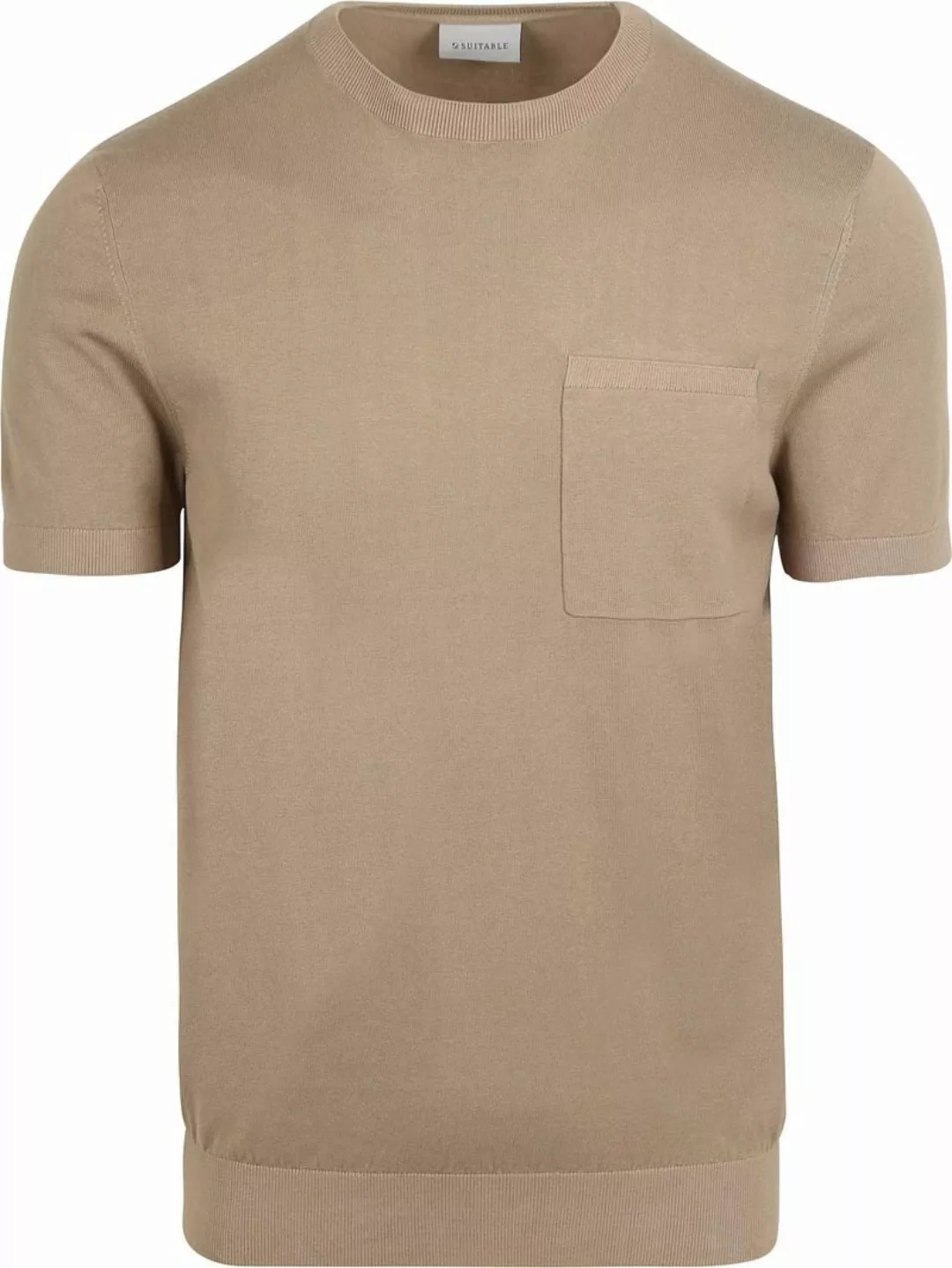 Suitable Knitted T-shirt Pocket Compact Camel - Größe XL günstig online kaufen