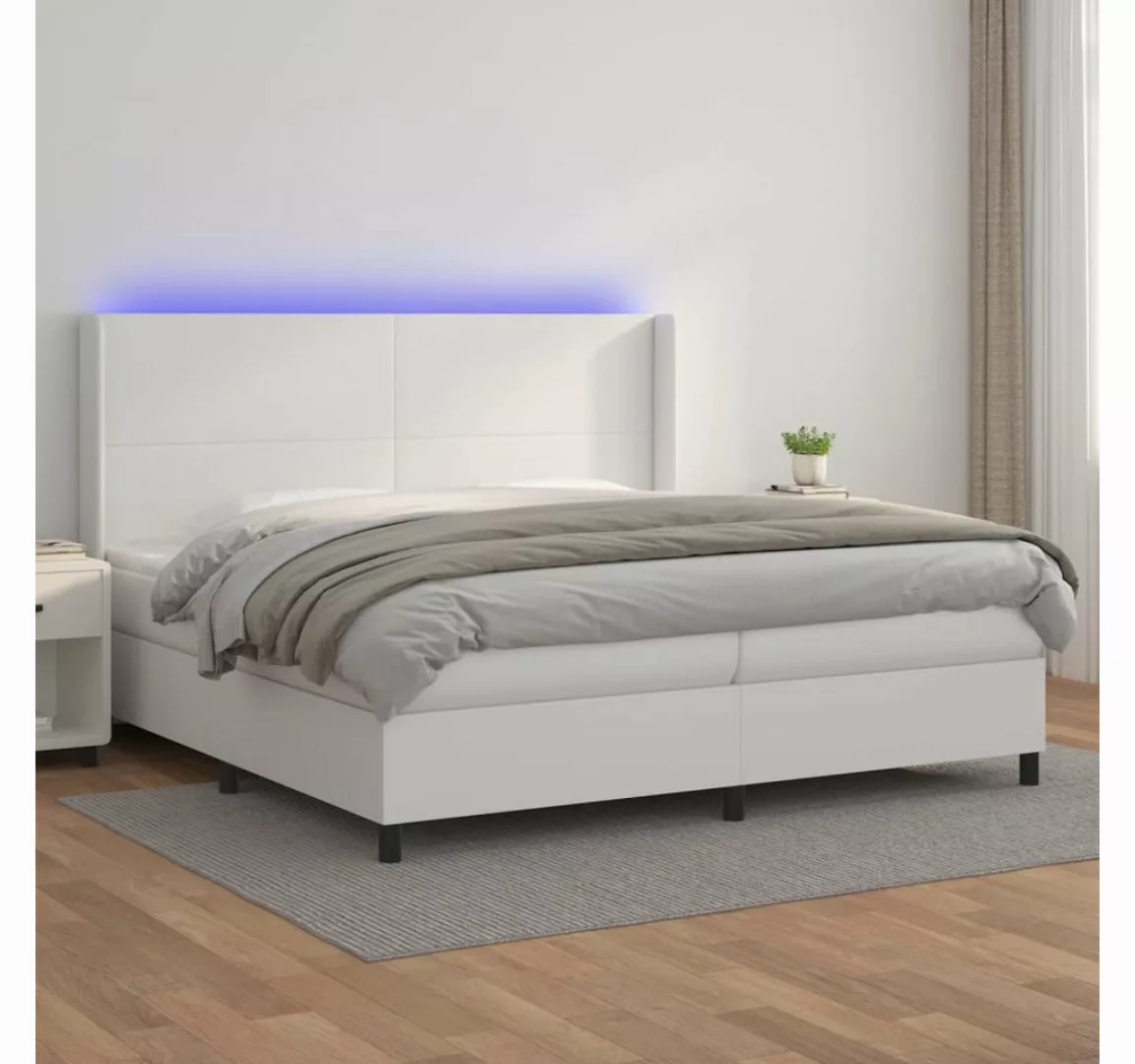 vidaXL Boxspringbett Boxspringbett mit Matratze und LED Kunstleder (200 x 2 günstig online kaufen