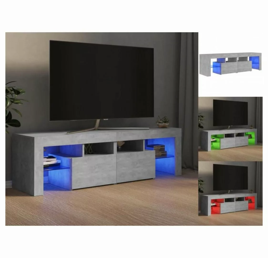 vidaXL TV-Schrank TV-Schrank mit LED-Leuchten Betongrau 140x35x40 cm Lowboa günstig online kaufen