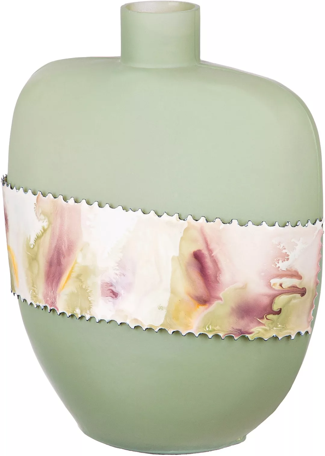 GILDE Tischvase »Vase Imperial, bauchig«, (1 St.), aus Aluminium und Glas, günstig online kaufen