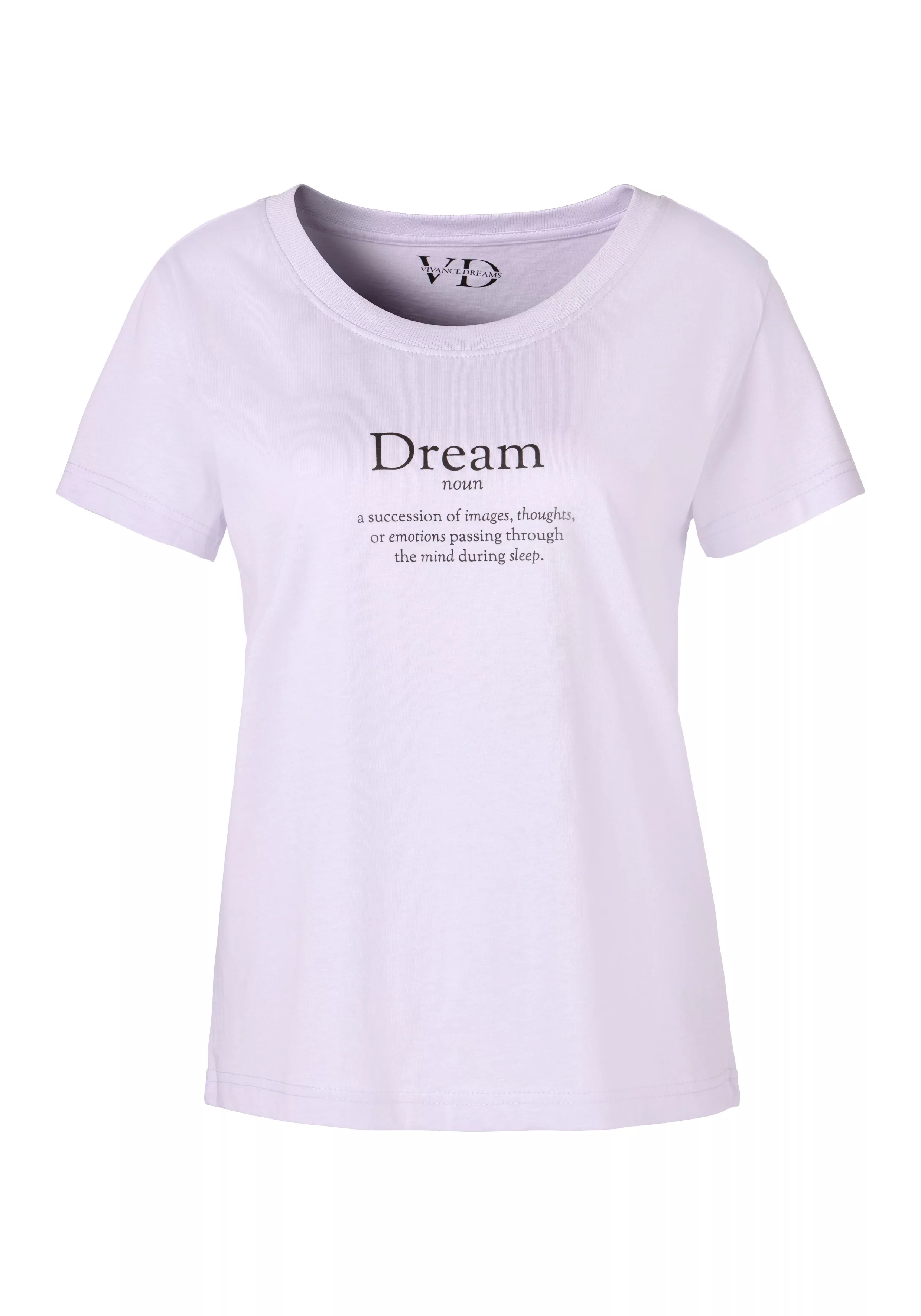 Vivance Dreams Pyjamaoberteil mit Statementdruck günstig online kaufen