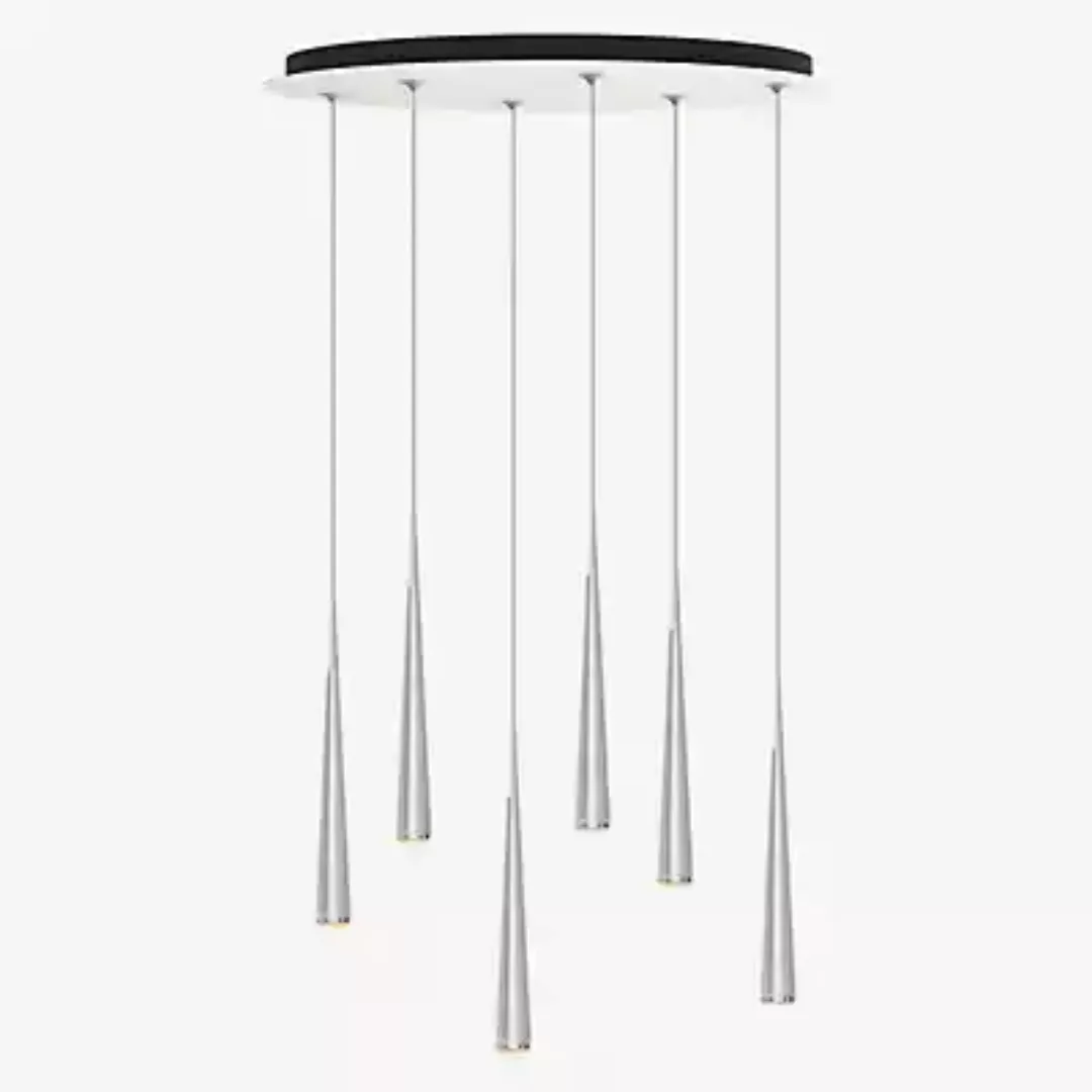 Grau Niceone Pendelleuchte LED Cluster - 6-flammig, chrom/grau - 200 cm günstig online kaufen