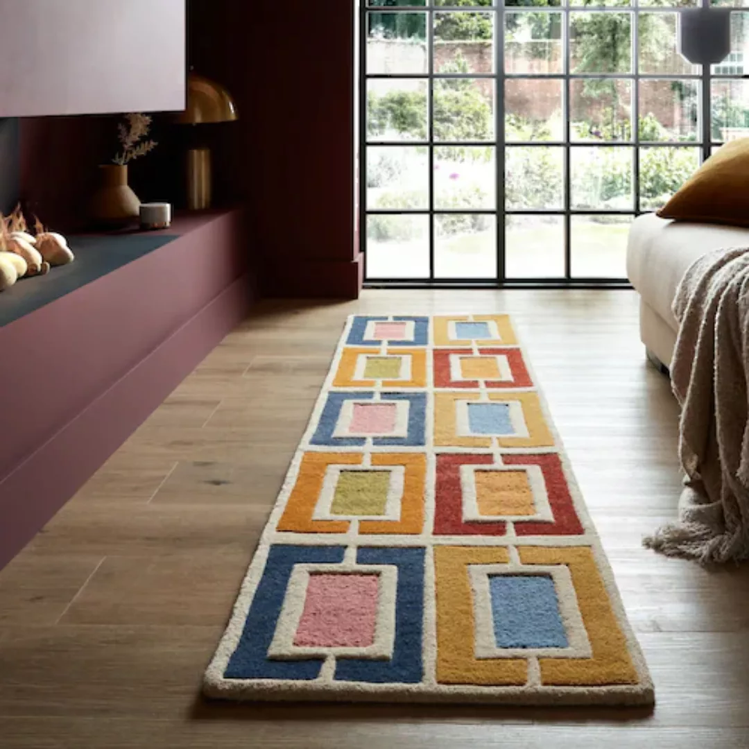 FLAIR RUGS Wollteppich »Retro Blocks«, rechteckig, 10 mm Höhe, Retro Blocks günstig online kaufen