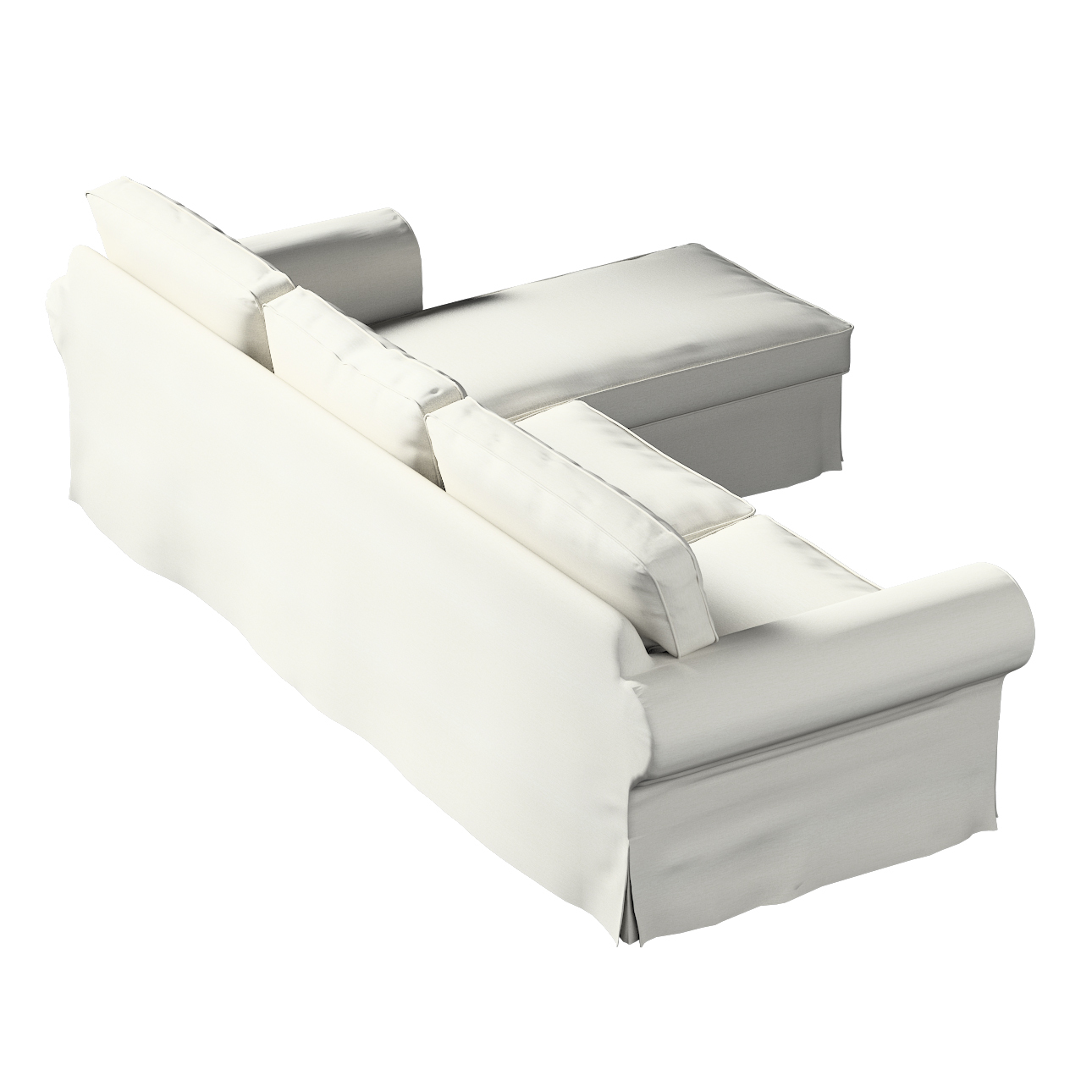 Bezug für Ektorp 2-Sitzer Sofa mit Recamiere, mittelgrau, Ektorp 2-Sitzer S günstig online kaufen