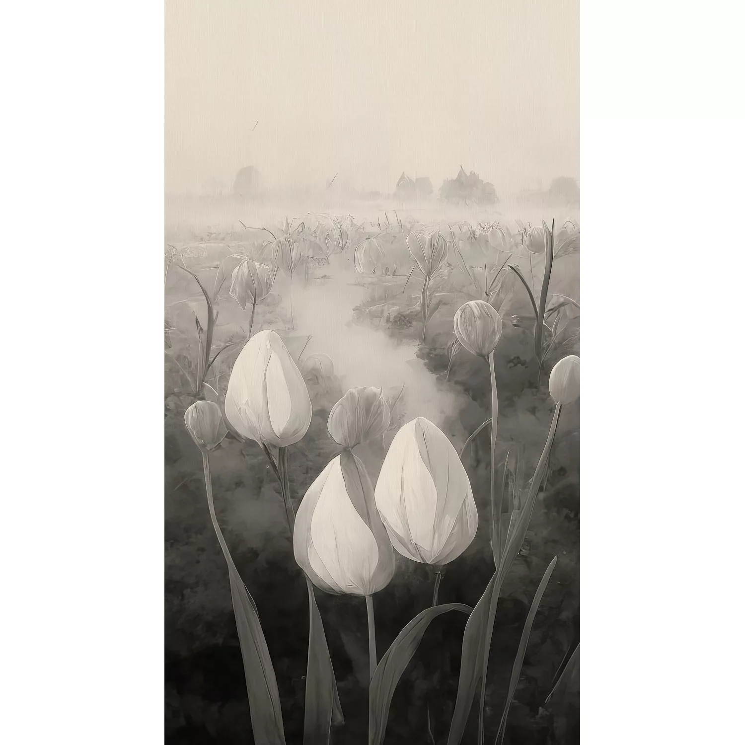 Erismann Digitaltapete Zooom Tulips 270 cm x 150 cm Grau günstig online kaufen