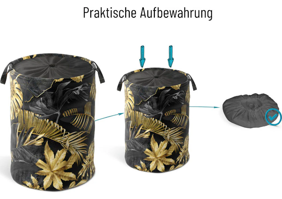 Sanilo Wäschekorb "Golden Leaves", kräftige Farben, samtweiche Oberfläche, günstig online kaufen