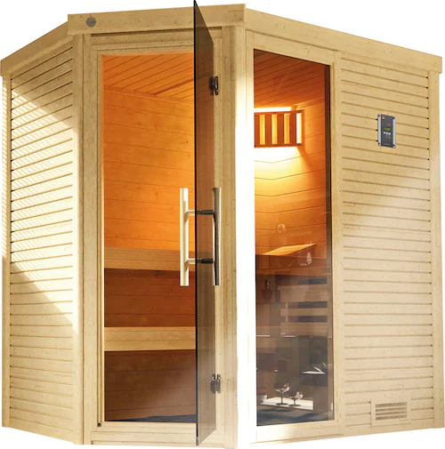 Weka Design-Sauna Cubilis 2 Sparset 7,5 kW OS digi. Steuerung Glastür Fenst günstig online kaufen