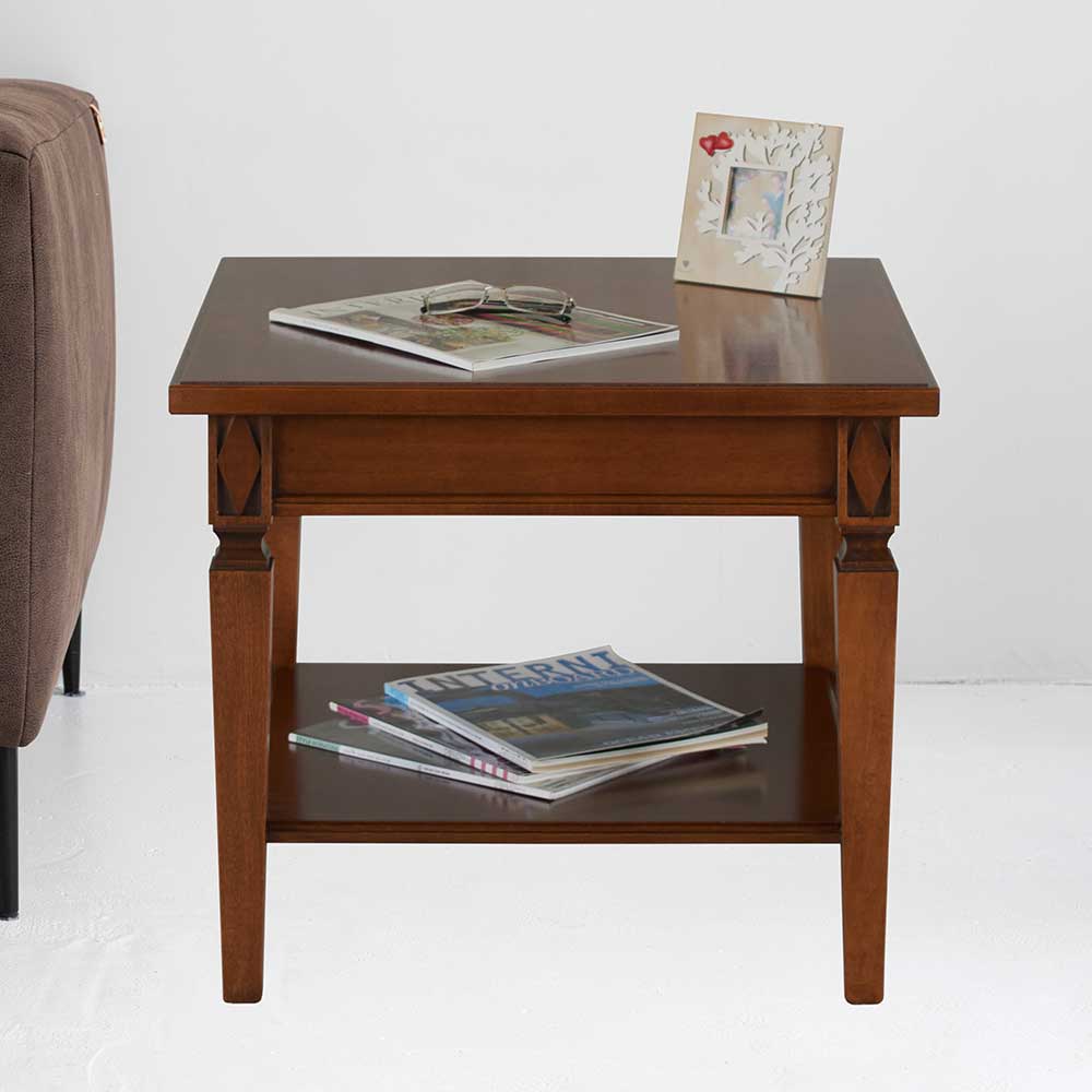 Beitisch in Walnussfarben klassischen Stil günstig online kaufen