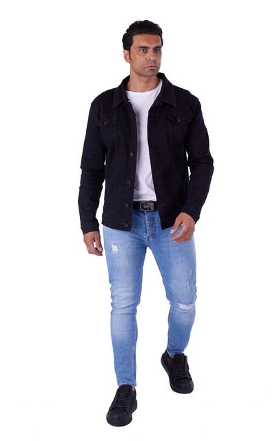 Denim Distriqt Jeansjacke Lässige Jeansjacke mit Backprint in SLIM FIT Schw günstig online kaufen