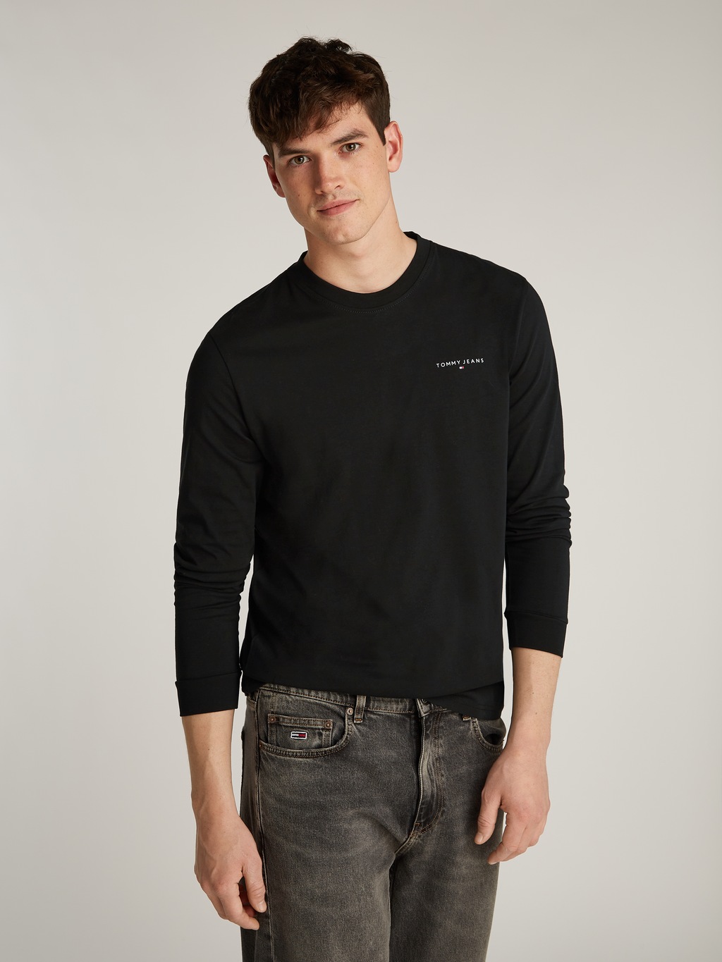 Tommy Jeans Plus Langarmshirt "TJM SLIM LINEAR CHEST LS TEE EXT", in Großen günstig online kaufen