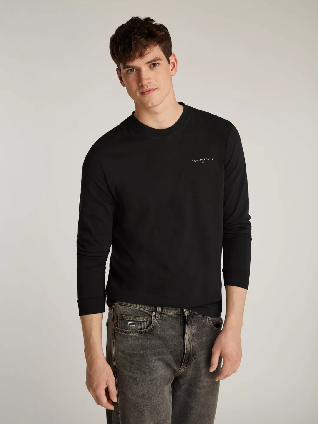 Tommy Jeans Plus Langarmshirt TJM SLIM LINEAR CHEST LS TEE EXT in Großen Gr günstig online kaufen