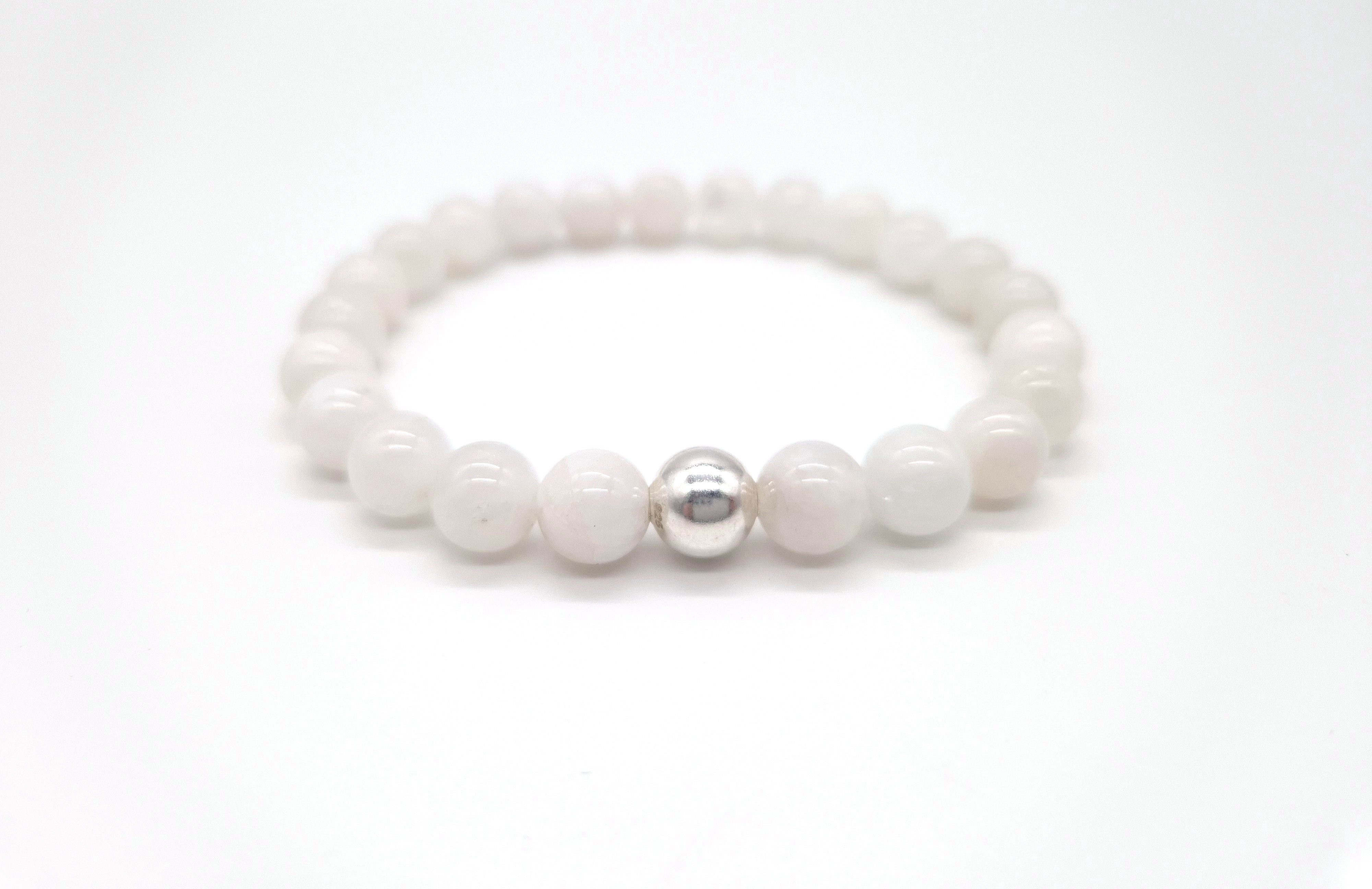 NAHLE Perlenarmband Mondstein 8mm mit 925 günstig online kaufen