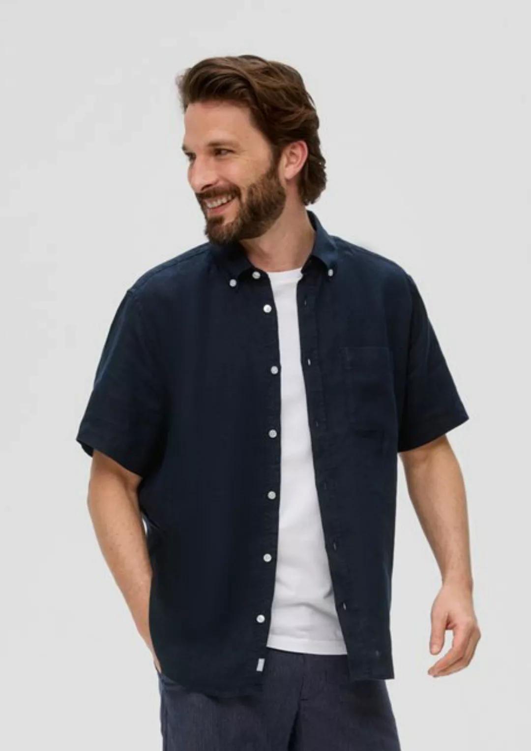 s.Oliver Kurzarmhemd Kurzarmhemd aus Leinen günstig online kaufen