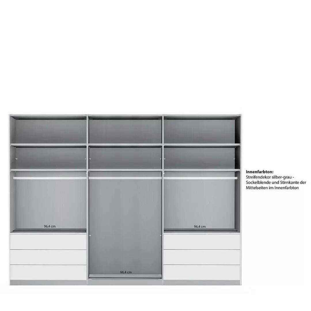 Moderner Gleittürenschrank in Braun 300 cm breit - 67 cm tief günstig online kaufen