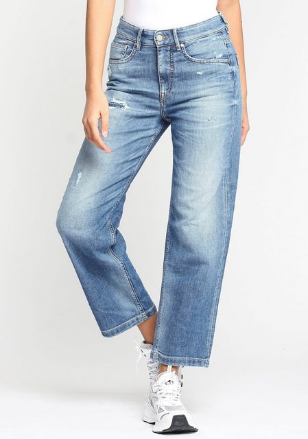 GANG Weite Jeans 94GLORIA in authentischer Waschung und leichten Destroyed günstig online kaufen
