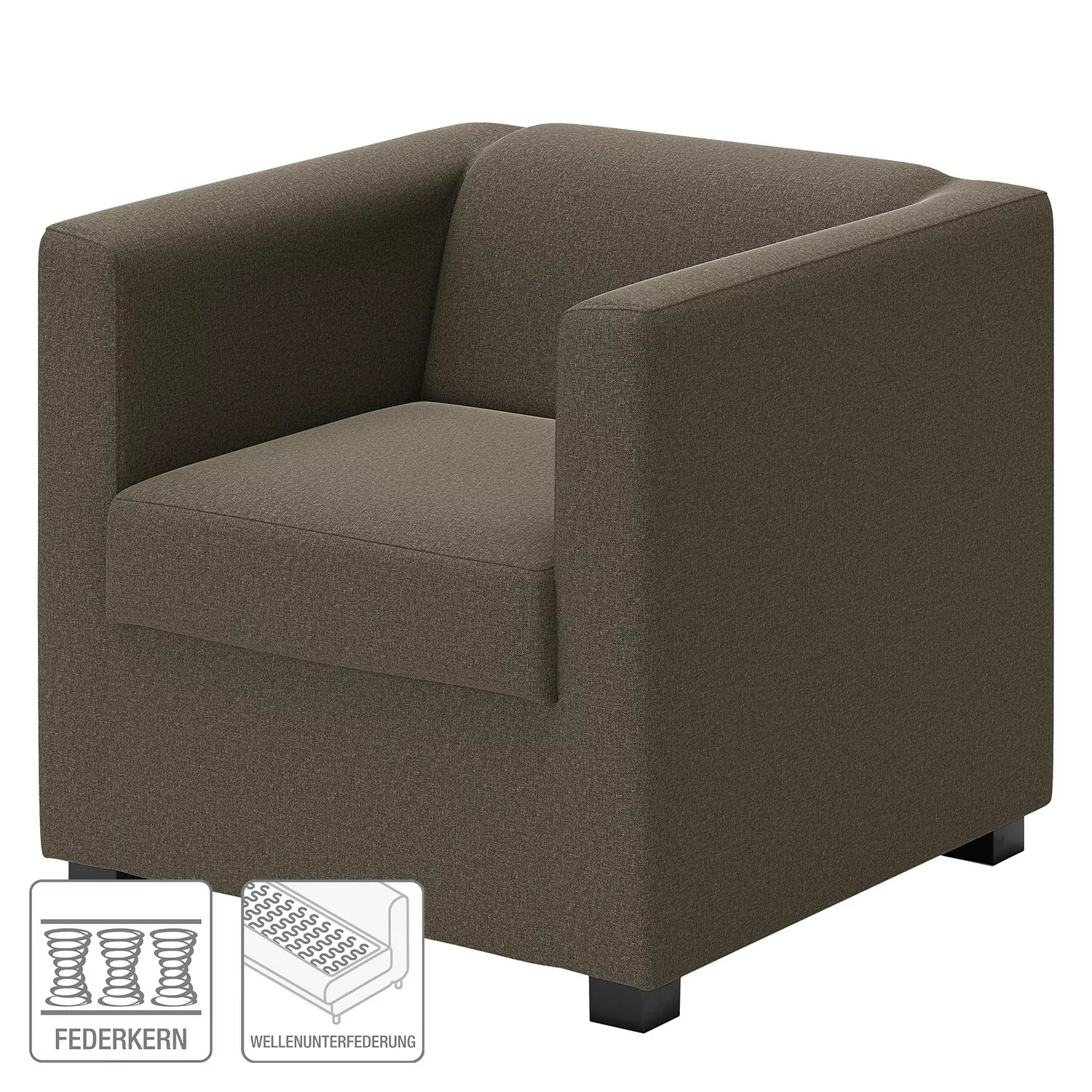 home24 loftscape Sessel Wilno XI Nougat Flachgewebe 74x71x75 cm (BxHxT) günstig online kaufen