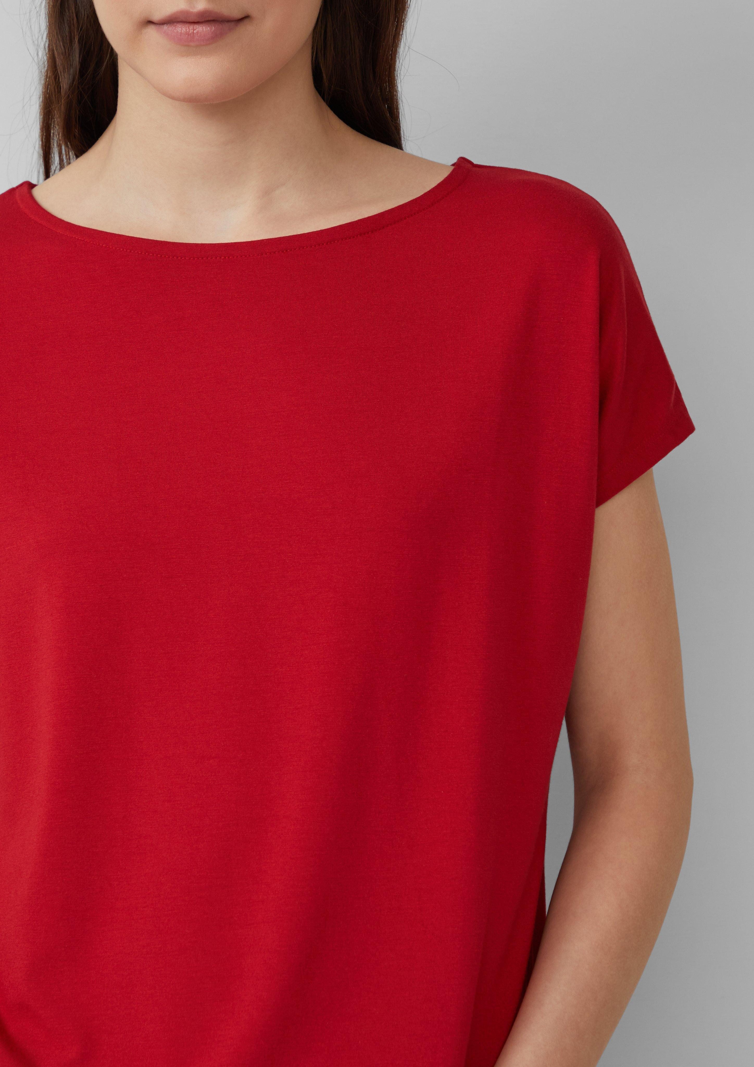 s.Oliver Shirttop Fließendes Jersey-Shirt mit überschnittenen günstig online kaufen