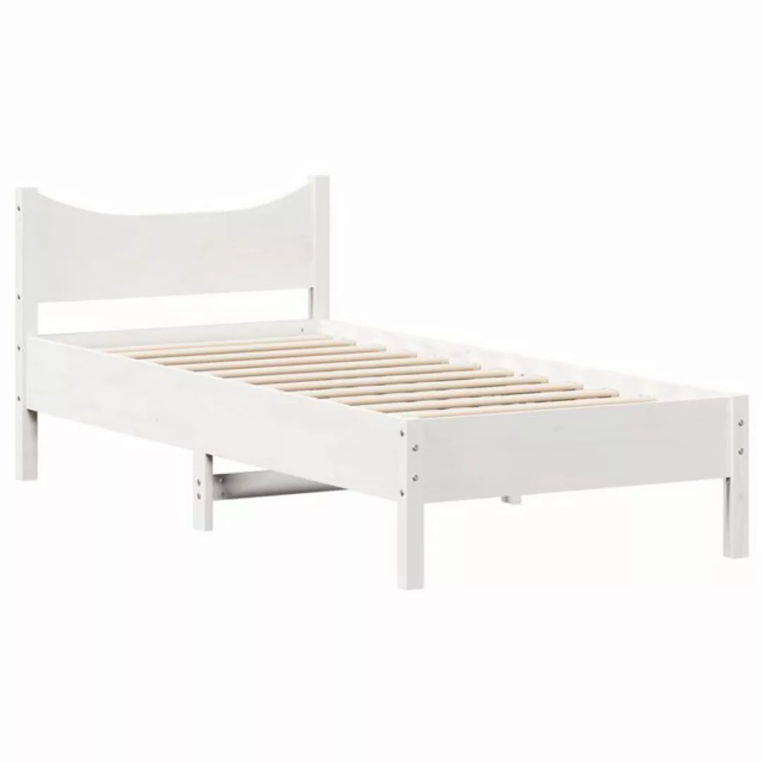 vidaXL Bett Massivholzbett Weiß 75x190 cm Kiefer günstig online kaufen