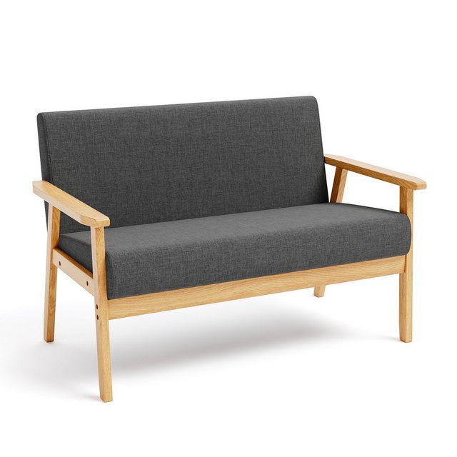 OUNUO Sofa 2 Sitzer Sofa Couch Loungesofa Modern und Skandinavisch, Dunkelg günstig online kaufen