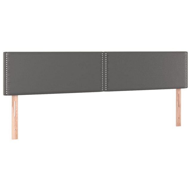 vidaXL Bett, Kopfteile 2 Stk. Grau 100x5x78/88 cm Kunstleder günstig online kaufen