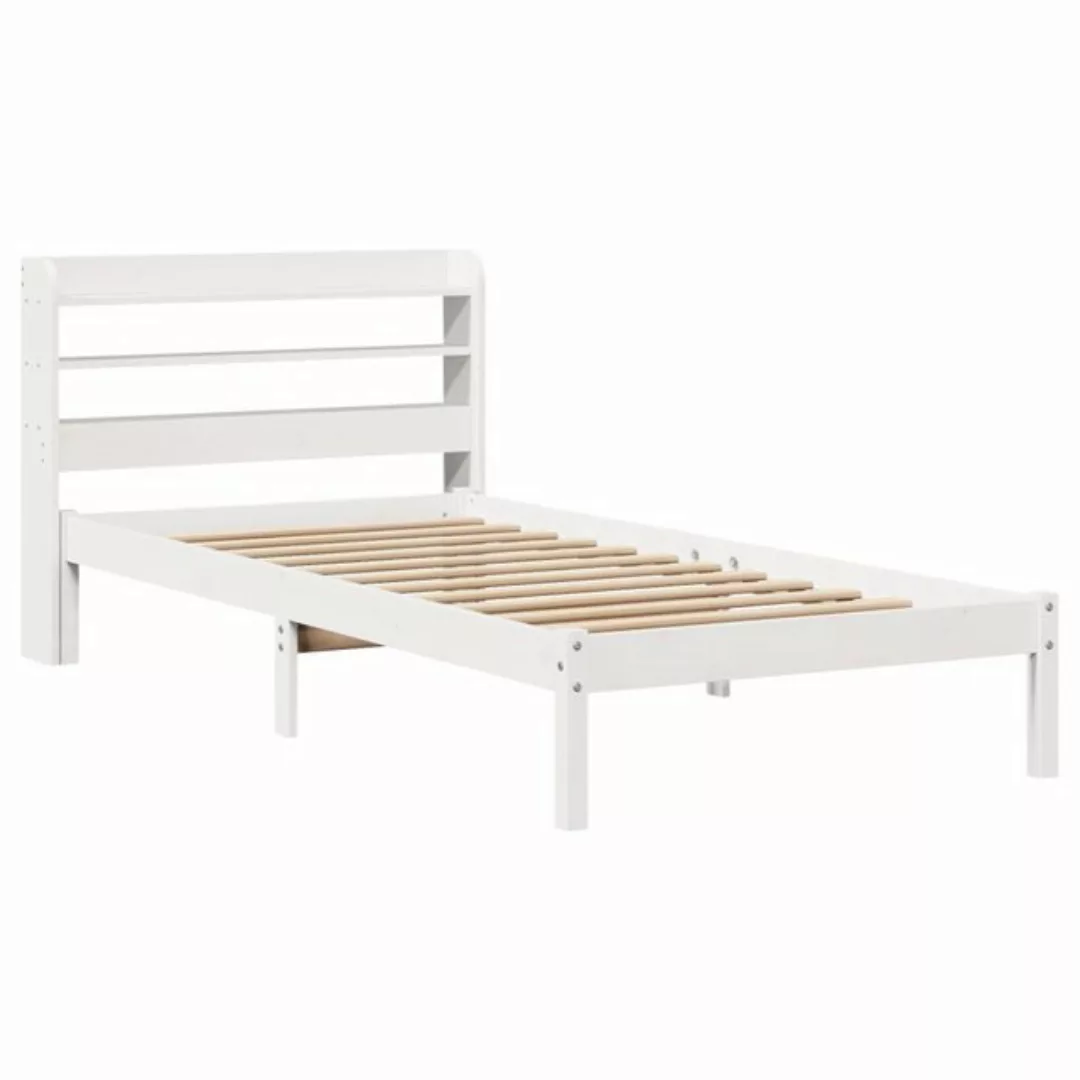 vidaXL Bett Massivholzbett ohne Matratze Weiß 75x190 cm Kiefernholz günstig online kaufen