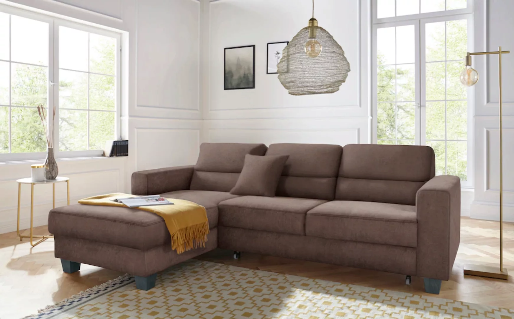 TRENDMANUFAKTUR Ecksofa "Chamber, zeitlos und modern, hoher Sitzkomfort, L- günstig online kaufen