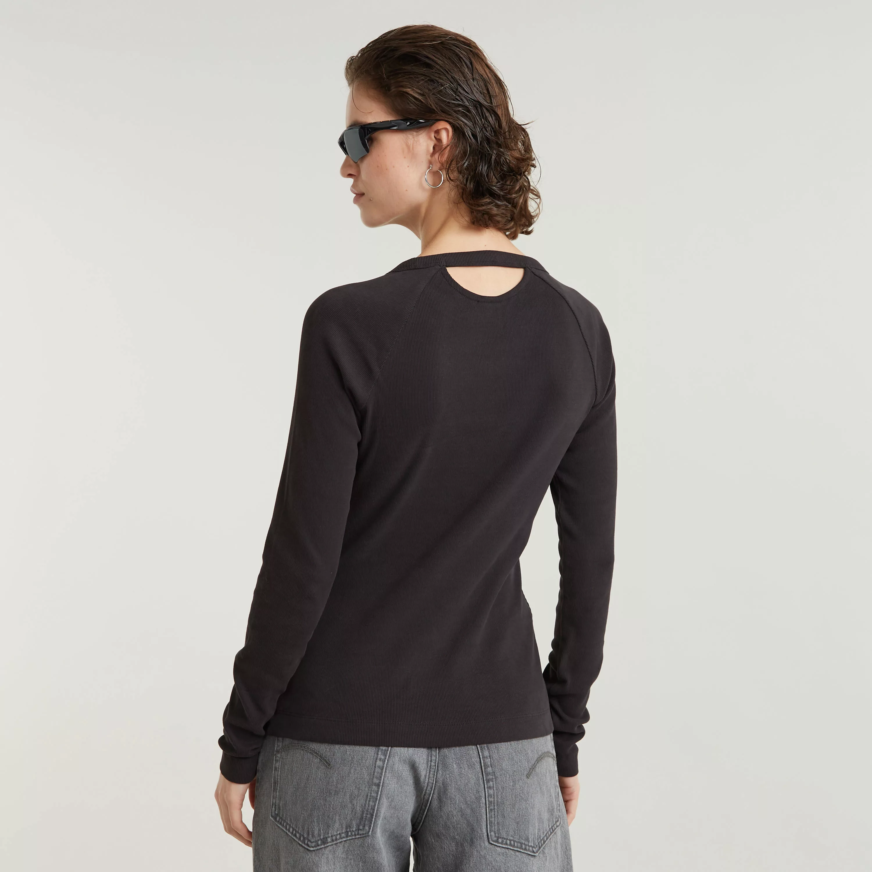 G-STAR T-Shirt "Slim Rib Keyhole", mit Cut-Out hinten günstig online kaufen