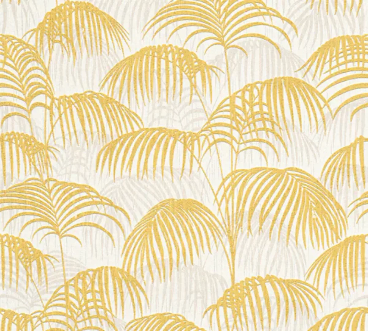 Bricoflor Vlies Palmentapete Grau Weiß Elegante Tapete mit Farn für Schlafz günstig online kaufen
