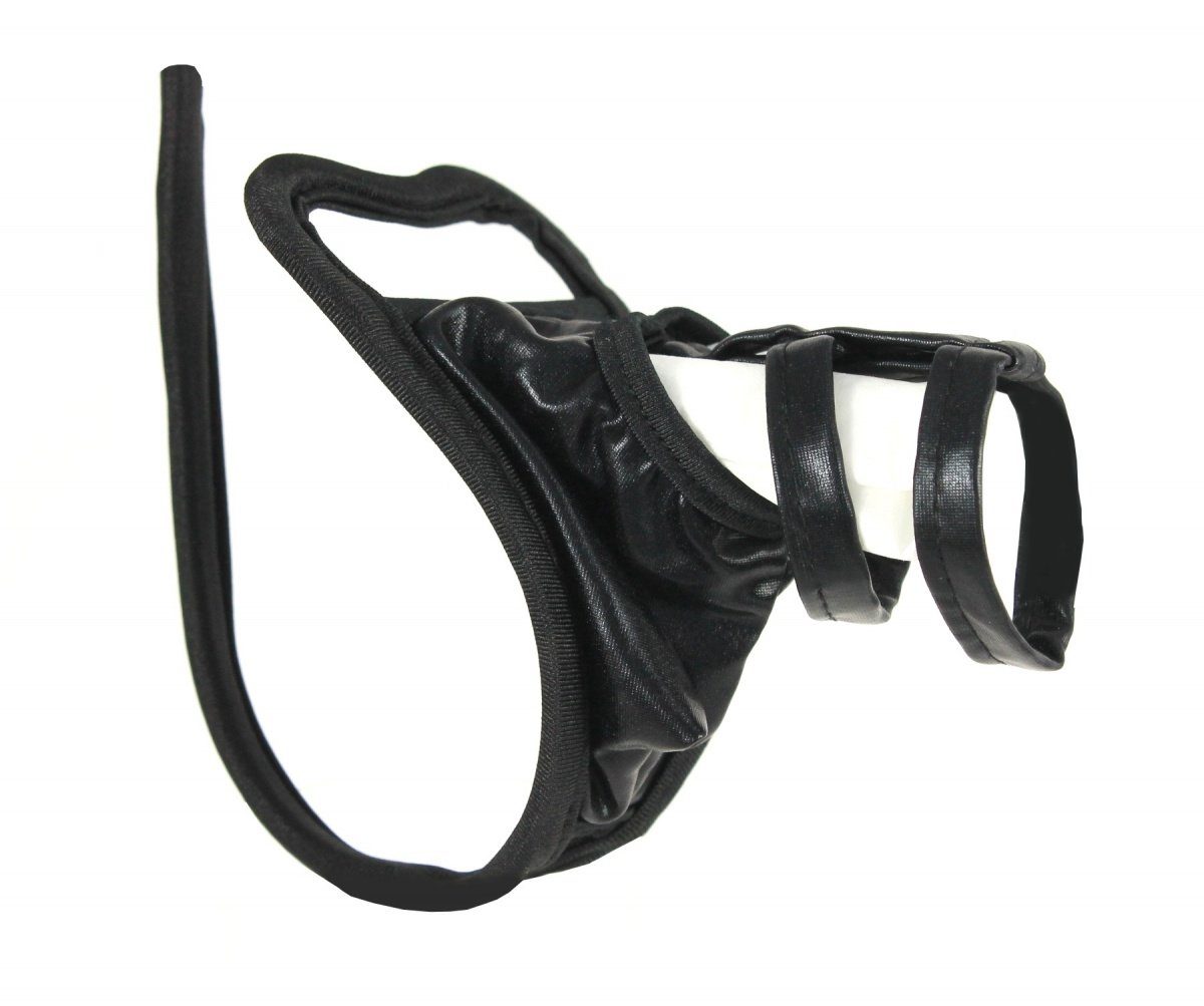 Lau-Fashion Tanga Wetlook C-String Tanga Schwarz günstig online kaufen