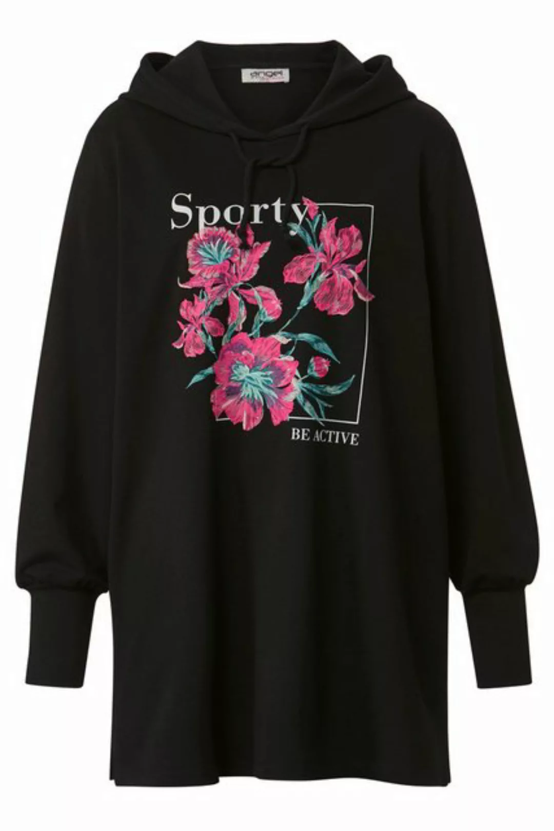 Angel of Style Sweatshirt Long-Hoodie Kapuzensweater Blumen-Motiv Langarm günstig online kaufen