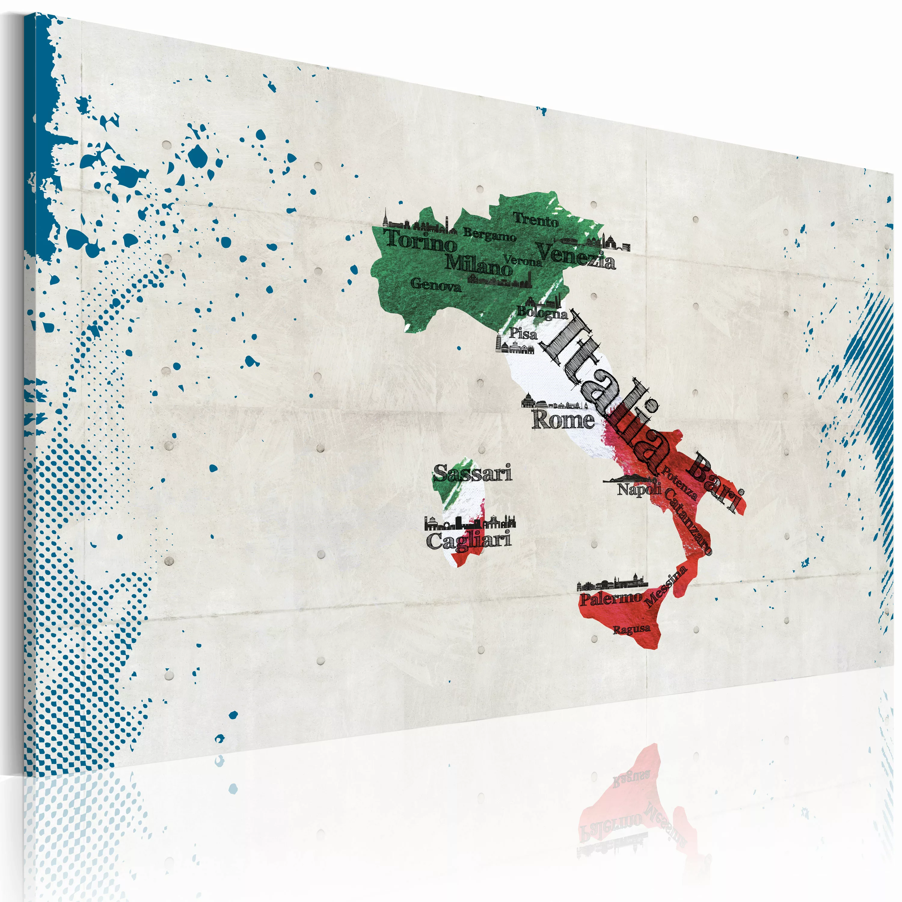 Wandbild - Landkarte Von Italien günstig online kaufen