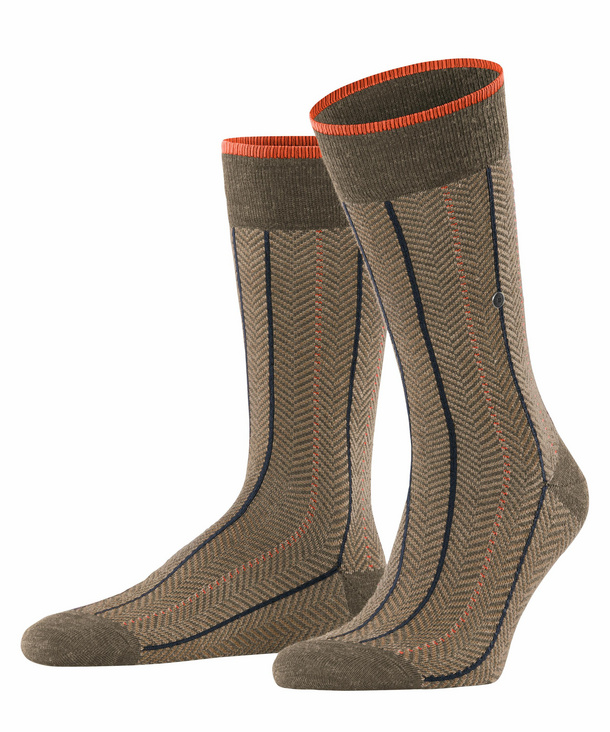 Burlington Cosy Herringbone Herren Socken, 40-46, Braun, Ajour, Schurwolle, günstig online kaufen