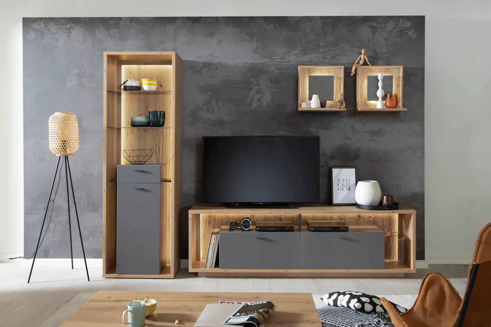 MCA furniture Wohnwand "Lizzano", (Set, 4 St.) günstig online kaufen